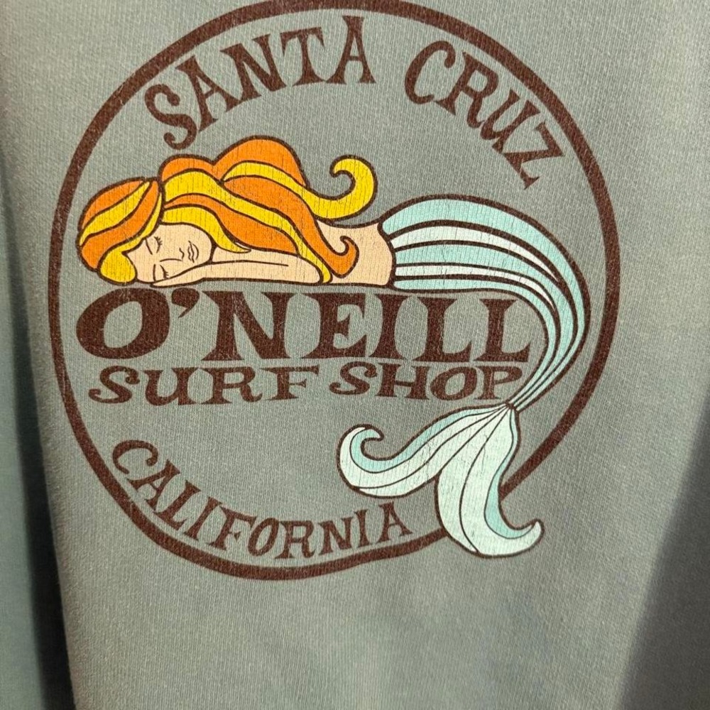 O'Neill Surf Shop Santa Cruz Mermaid Graphic Hoodie Teal Blue Men's Size L - Picture 6 of 6